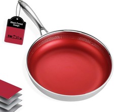 Fixline  Bratpfanne Ø28cm Antihaftbeschichtung rot Wabenoptik Pfanne 