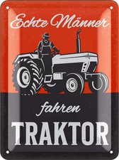 Retro Blechschild TRAKTOR, lustiges Werkstatt-Schild für Männer, 15x20cm