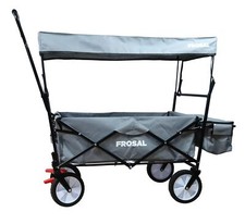FROSAL Bollerwagen Max faltbar mit Sonnendach & Bremse Handwagen klappbar Kinder