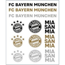 Aufkleber FC Bayern München 12er Set Aufkleberkarte Auto MIA SAN MIA Sticker FCB