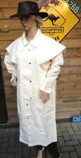 Gr  5XL  Staub Duster Reit Kutscher Western Baumwoll Australien Mantel weiß