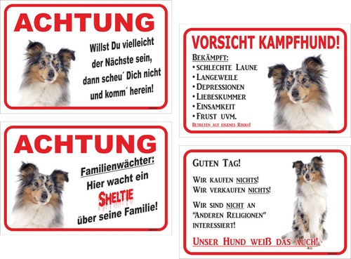 Schild vorsicht sheltie - schild,