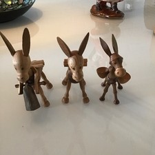 Kay Bojesen Ära Mid Century Esel Aus Holz 3 Stück!!! HANDARBEIT