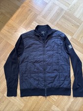 Belstaff Kelbrook Zip Cardigan Jacket  Black Medium Wool Knit Quilted Front