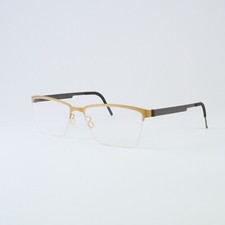 Lindberg Brille Strip Titanium 7407 Gold Grau Eckig Brillengestell 57/17-135 NOS