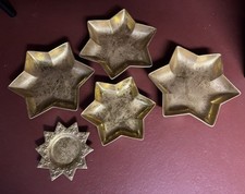 5 Weihnachtsschalen goldfarbig in Sternform