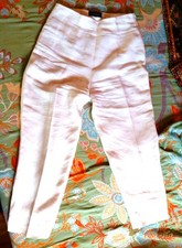 ULI KNECHT OLD FASHION LEINEN HOSE WEISS GR IT44=38 HOHER BUND SEITLICH ZIPPER