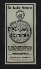 MÜNCHEN, Werbung 1928, Andreas Huber Industrie-Stoppuhren Taylor-Stoppuhr