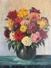 GROSSES ÖLGEMÄLDE BLUMEN STILLLEBEN SIGNIERT KARL NEPPEL (1883-1961)