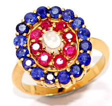 Ring Gold Saphir Rubin 2.0ct