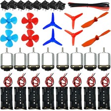 Mini Elektromotor Set mit Propeller Batteriehalter Schalter für Kinder DIY Wi...