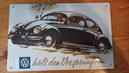 Blechschild käfer hält - vw, "hält