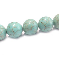 Howlith Perlen rund 14 mm Halbedelstein Farbe Türkis 28 Stück nenad-design E064