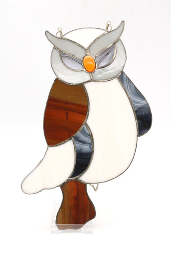 Glasmalerei vogel eule motiv - vogel,