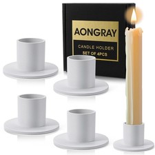 4 Stück Kerzenständer Weiß