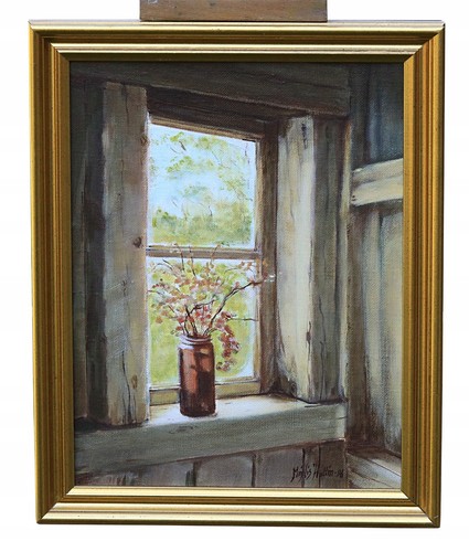 Stillleben fenster ölbild - fenster,