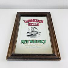 Original Louisiana Belle Rye Whisky Wandspiegel mit Holzrahmen Spiegel Werbung