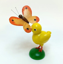 Eva Beyer Erzgebirge Küken mit Schmetterling Frühlingsdeko Ostern -Rarität-