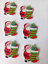 große Knöpfe Weihnachtsmann Holz Basteln Weihnachten