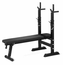 T-PRO Hantelbank Flachbank Trainingsbank klappbar mit Ablage Dips-Griffe Gymbank