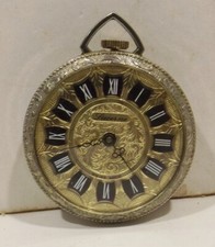 goldfarbene Lucerne  Swiss Made Miniatur Kettenuhr/Taschenuhr - Sammleruhr
