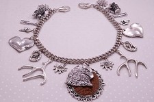 S018 Herren Charivari silber Trachtenschmuck  Lederhose Geweih Adler Bier Herz