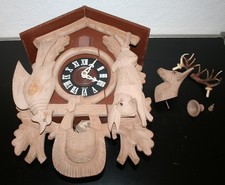 prächtige Schwarzwälder Kuckucksuhr, AMS, Vintage Pendeluhr, 50er, für Bastler!!