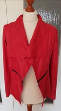Luxus Kurzjacke v. Feminin Paris Faux Lederjacke rot Gr. S (36) ungetragen neu