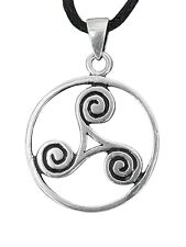 Triskele 925 Silber Anhänger Kette Triskelen Ring Dreierspirale Spirale Nr 24
