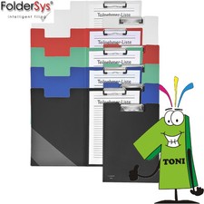 FolderSys Klemmmappe A4 versch. Farben Klemm Brett Clipboard Schreibmappe