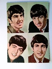 The Beatles, 4 Portraits, hellgrüner Hintergrund, Künstler AK, ungelaufen, ca. 1