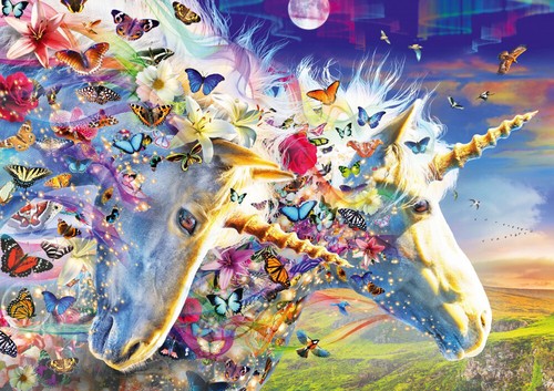 Puzzle unicorn and butterfly - unicorn,