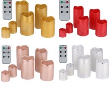 LED Kerzen 6er Set Echtwachskerzen mit Docht +Timer + Fernbedienung in 6 Farben