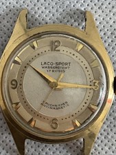 Laco Sport Uhr,Wasserdicht,17Rubis,20Mikron, 179235,Edelstahl vergoldet,27.8g