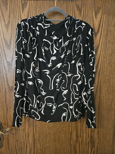 Bluse zara schwarz creme - zara, xl