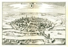Hameln Gesamtansicht Original Kupferstich Merian 1641