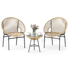 3-Piece Wicker Patio Bistro