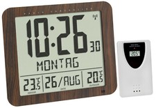 Funkwanduhr TFA 60.4518.08 digital lautlos Wohnzimmer Funkuhr Wanduhr Holzoptik