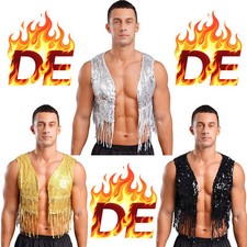 Herren Glitzer Weste Ärmellos