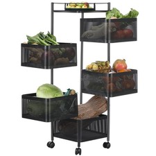 Rollregal Servierwagen Küchenwagen Obstregal Gemüseregal Etagenwagen mit Rollen
