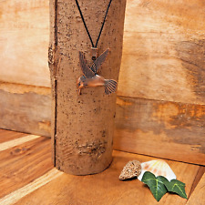 Halskette Kette mit großem Anhänger Kolibri Antik Kupfer Farbe (38)