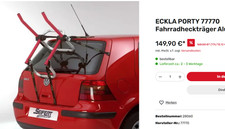 fahrradträger heckklappe universal Eckla