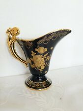 Vase Limoges Kobalt und Gold