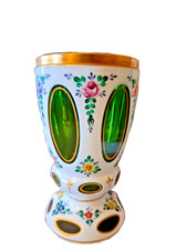 Antiker böhmischer Glas Pokal