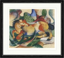 Springendes Pferd von Franz Marc Aquarell Poster Kunstdruck Faks_Plakatwelt 1110