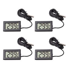 4er Mini Thermometer Temperatur LCD Anzeige mit Fühler digital Temperaturmesser