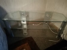 BFK Collection 87500 TV-/- HiFi-Wrack 3 Regale Stahl/Aluminium/Glas 45x120x50 cm