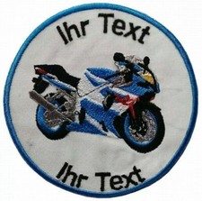 Motorrad Suzuki Aufnäher m Wunschtext Verein Patch 10cm (530)