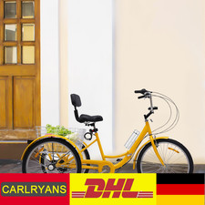 24 Zoll Dreirad Erwachsene 7-Gang+LED Licht Klapprad Adult Tricycle Klappfahrrad