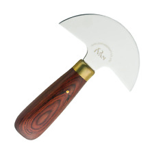 Ivan Edelstahl Halbmondmesser 112mm Sattlermesser Kürschnermesser Kopfmesser 